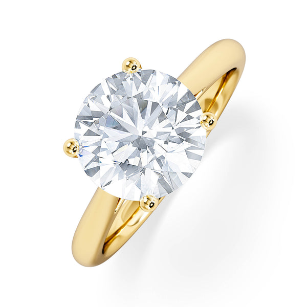Elysia 3.00ct Lab Diamond Round Cut Engagement Ring in 18K Yellow Gold G/VS1